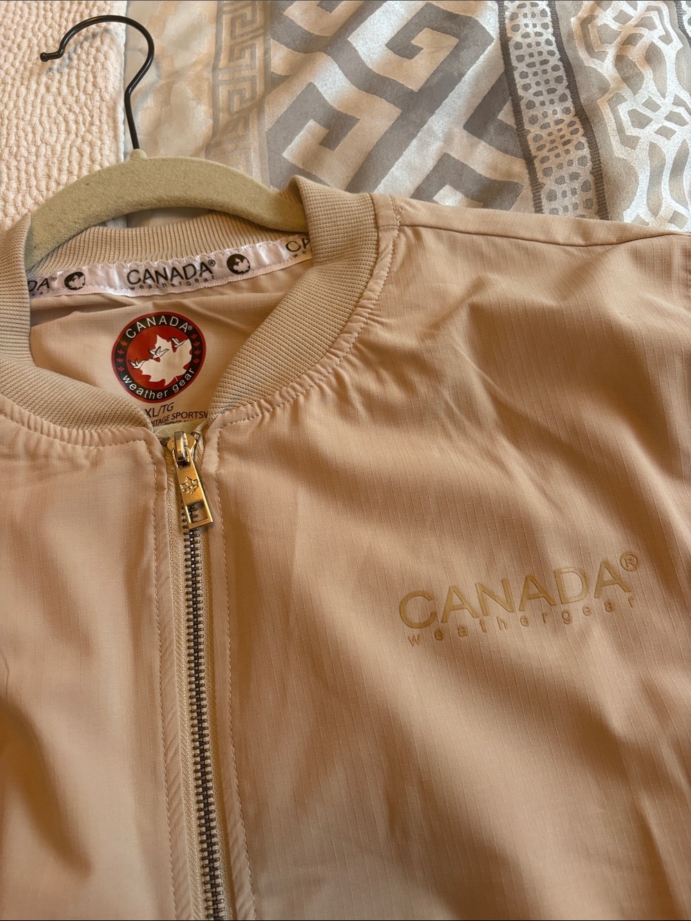 Canada Weather Gear Women's Bomber Jacket in Light Beige
